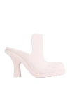 Burberry Equestrian Knight Highland Rubber Mules In Pink