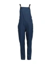 Burberry Woman Overalls Navy Size 6 Virgin Wool, Ramie In Navy Blue