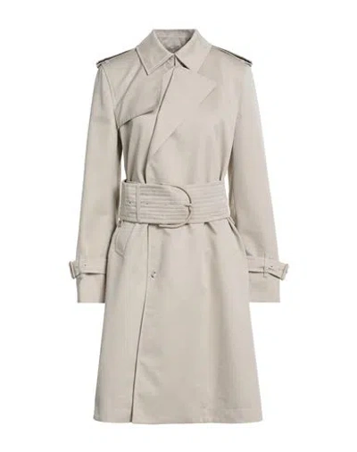 Burberry Woman Overcoat & Trench Coat Beige Size 6 Cotton, Silk In Gray
