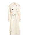 Burberry Woman Overcoat & Trench Coat Ivory Size 4 Cotton In White