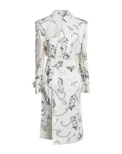 Burberry Woman Overcoat & Trench Coat Ivory Size 6 Paper, Viscose In White
