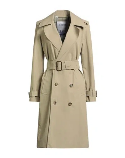 Burberry Woman Overcoat & Trench Coat Light Grey Size 6 Cotton In Gray