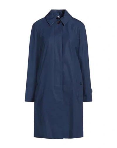 Burberry Woman Overcoat & Trench Coat Navy Size 10 Cotton