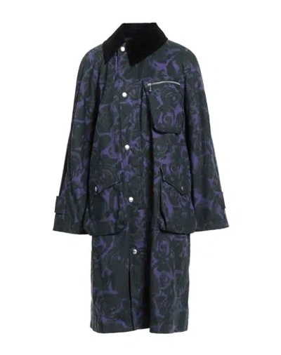 Burberry Woman Overcoat & Trench Coat Purple Size 4 Cotton