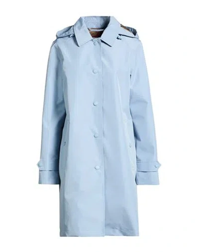 Burberry Woman Overcoat & Trench Coat Sky Blue Size 8 Polyester