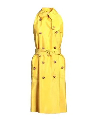 Burberry Woman Overcoat & Trench Coat Yellow Size 8 Cupro, Viscose