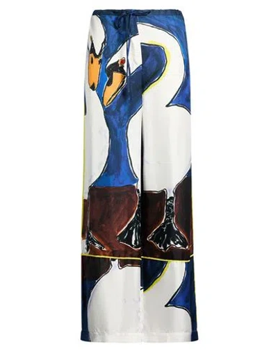 Burberry Woman Pants Blue Size 10 Silk In Multi