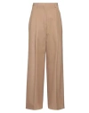 Shop Burberry Woman Pants Camel Size 6 Virgin Wool In Beige