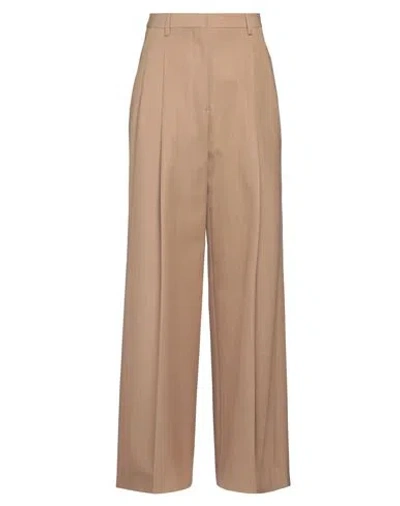 Burberry Woman Pants Camel Size 10 Virgin Wool In Beige