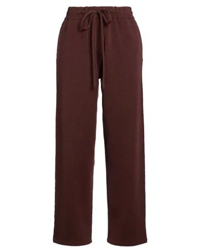Burberry Woman Pants Chocolate Brown Size L Wool, Polyamide, Elastane