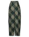 Burberry Pleated Check Wool Trousers In Green