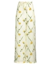 Burberry Floral Silk Satin Wide-leg Pants In Yellow