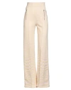 Burberry Woman Pants Pastel Yellow Size M Wool, Polyester, Polyamide, Elastane In Neutral