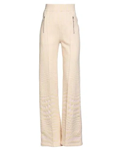 Burberry Woman Pants Pastel Yellow Size M Wool, Polyester, Polyamide, Elastane In Neutral