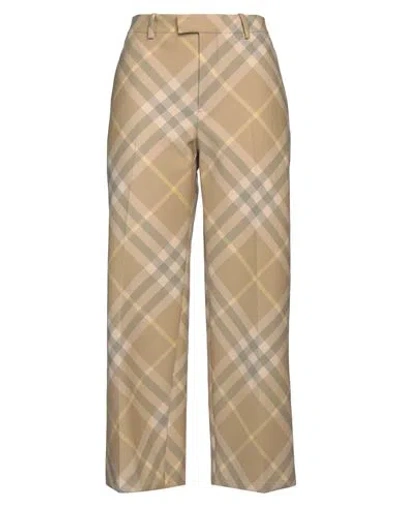 BURBERRY BURBERRY WOMAN PANTS SAND SIZE 4 WOOL