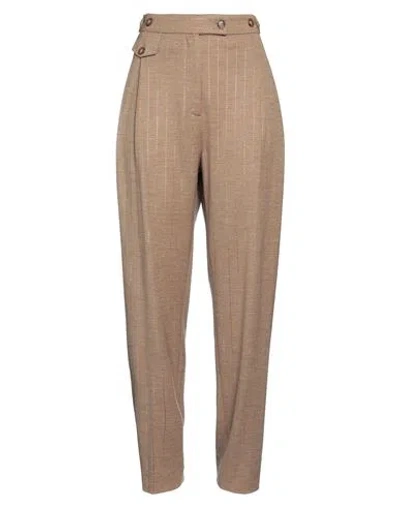Burberry Woman Pants Sand Size 12 Wool, Polyamide In Beige