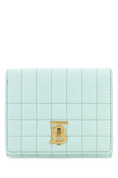 BURBERRY BURBERRY WOMAN PASTEL LIGHT-BLUE NAPPA LEATHER SMALL LOLA WALLET