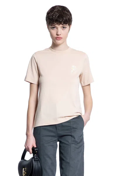 Burberry Woman Pink T-shirts & Tank Tops In Beige