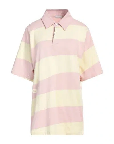 Burberry Embroidered Cotton Polo Shirt In Pink