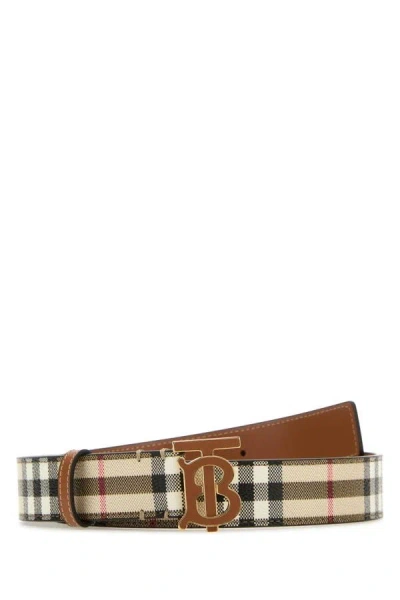 Burberry Woman Printed Canvas Belt In Multicolor