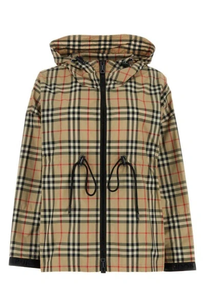 Burberry Woman Printed Polyester Windbreaker In Multicolor