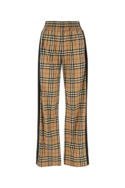 BURBERRY BURBERRY WOMAN PRINTED STRETCH COTTON PANT