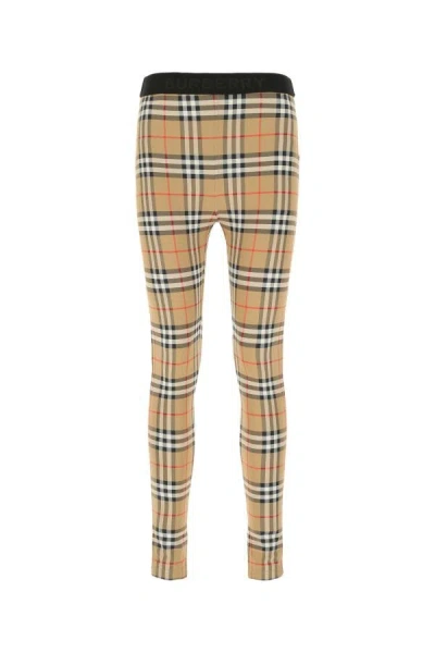 BURBERRY BURBERRY WOMAN PRINTED STRETCH NYLON LEGGINGS