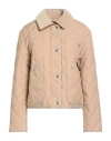 Burberry Lanford Corduroy Collar Quilted Jacket In Pink