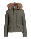 Burberry Quilted Jacket With Fur Hood In Green