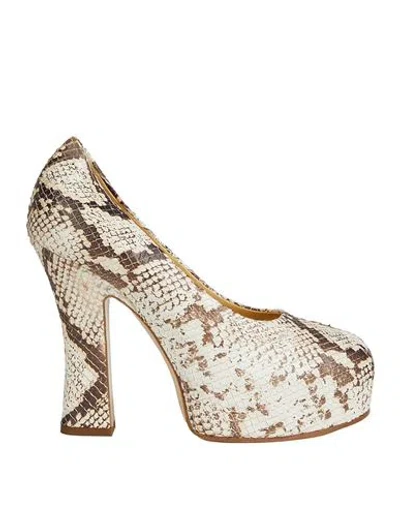 Burberry Woman Pumps Off White Size 8 Leather