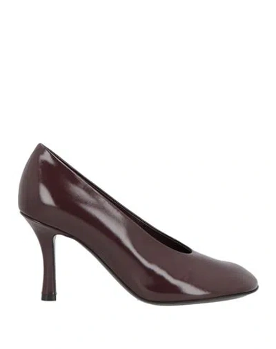 Burberry Woman Pumps Plum Size 7.5 Leather In Purple
