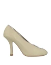 Burberry Khaki Leather Baby Zip Heels In Sage Green