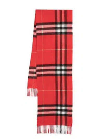 Pre-owned Burberry Woman Red Scarf 8077883 100% Original