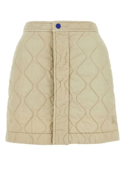 Burberry Mini Skirt In Beige Nylon In Brown