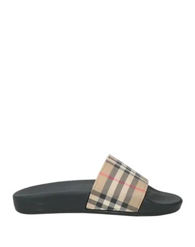Burberry Woman Sandals Beige Size 7 Rubber In Brown