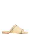Burberry Leather Peep-toe Slides With Equestrian Knight Design In Beige