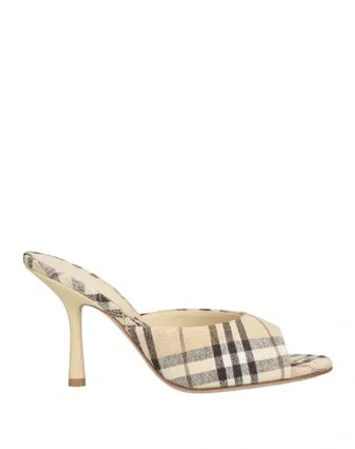 Burberry Canvas Open-toe Mules With Tartan Pattern 9cm In Multi