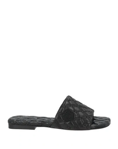 Burberry Woman Sandals Black Size 9 Leather In Green