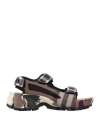 Burberry Check Arthur Sandals In Brown