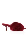 Burberry Minnie 65mm Heel Open-toe Shearling Sandals In Red