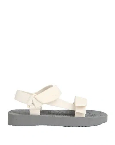 Burberry Woman Sandals Ivory Size 8 Polyester In White