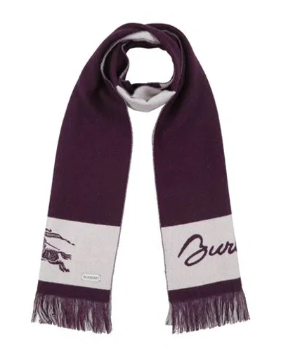 Burberry Woman Scarf Magenta Size - Wool In Purple