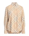 Burberry Button-down Checked Shirt In Beige