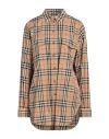 Burberry Ladies Vintage Check Stretch Cotton Button-down Collar Shirt In Beige