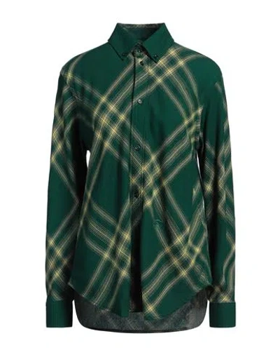 Burberry Woman Shirt Green Size 10 Wool
