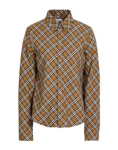 Burberry Woman Shirt Khaki Size 6 Cotton In Brown