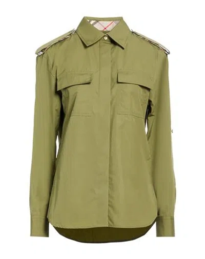 Burberry Woman Shirt Military Green Size 4 Cotton