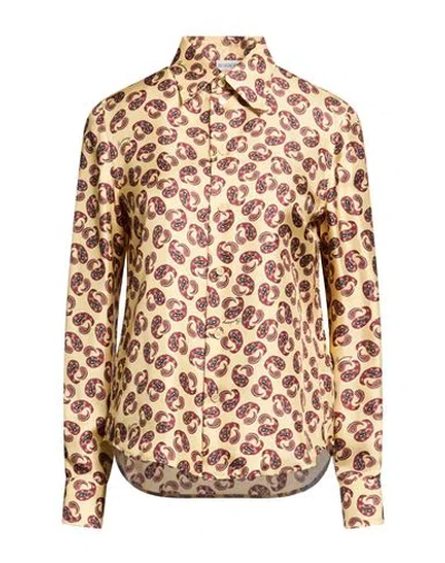 Burberry Woman Shirt Mustard Size 4 Silk In Yellow