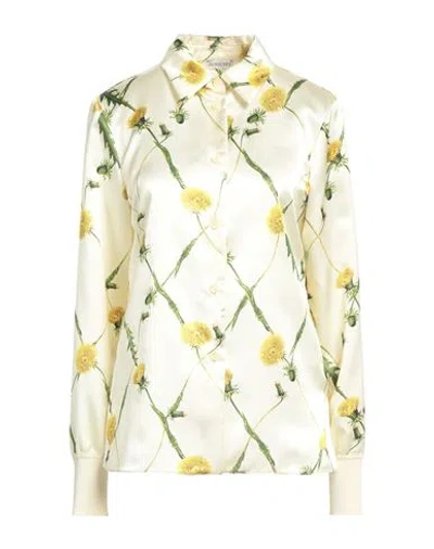 Burberry Woman Shirt Pastel Yellow Size 10 Viscose, Polyamide, Elastane