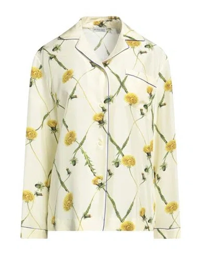 BURBERRY BURBERRY WOMAN SHIRT PASTEL YELLOW SIZE 8 SILK